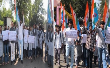 ज्ञानेश कुमार के इस्तीफे और राहुल गांधी, प्रियंका गांधी पर दर्ज FIR के विरोध में NSUI का जोरदार प्रदर्शन