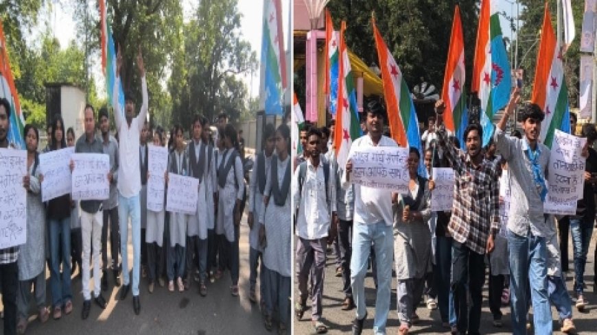 ज्ञानेश कुमार के इस्तीफे और राहुल गांधी, प्रियंका गांधी पर दर्ज FIR के विरोध में NSUI का जोरदार प्रदर्शन